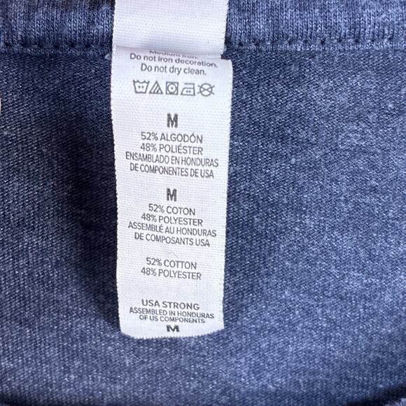 VTG Y2K Mens Navy Blue Abstract Geometric Art Graphic Design Modern Rave Shirt - Picture 4 of 6